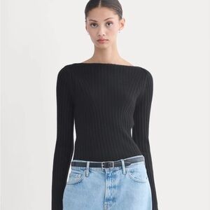 NWT Everlane Cashmere Ribbed Boatneck Sweater